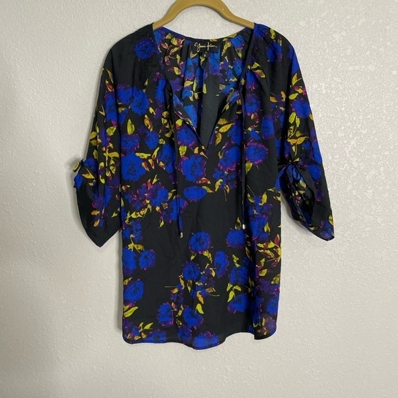 Yumi Kim Black Blue Blouse Small - Picture 2 of 6